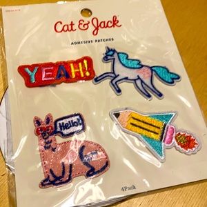 Cat & Jack adhesive patches “yeah” unicorn llama